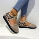 thumbnail image 1 of Sandalias de mujer, zapatos de playa calados de red de verano, sandalias de tacón plano con estampado de leopardo Wmkox8yii  FOPL276, 1 of 9