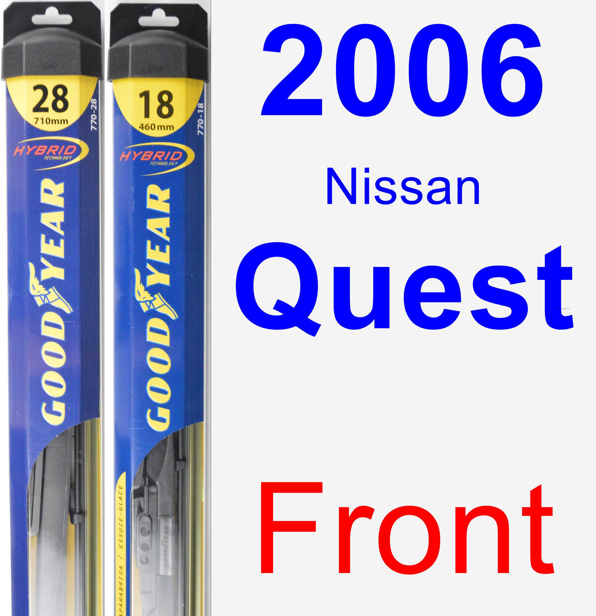 2006 Nissan Quest Wiper Blade Set/Kit (Front) (2 Blades) Hybrid