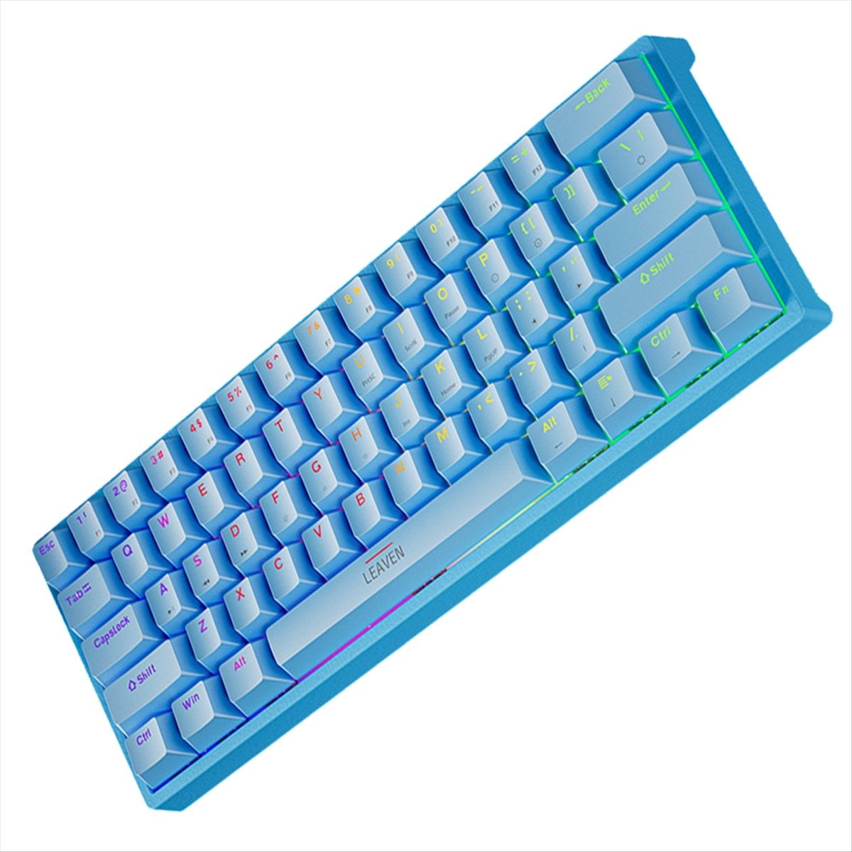 USB Gaming Mechanical Keyboard 61 Keys Red Switch Wired Detachable Cable RGB Backlight Hot Swappable