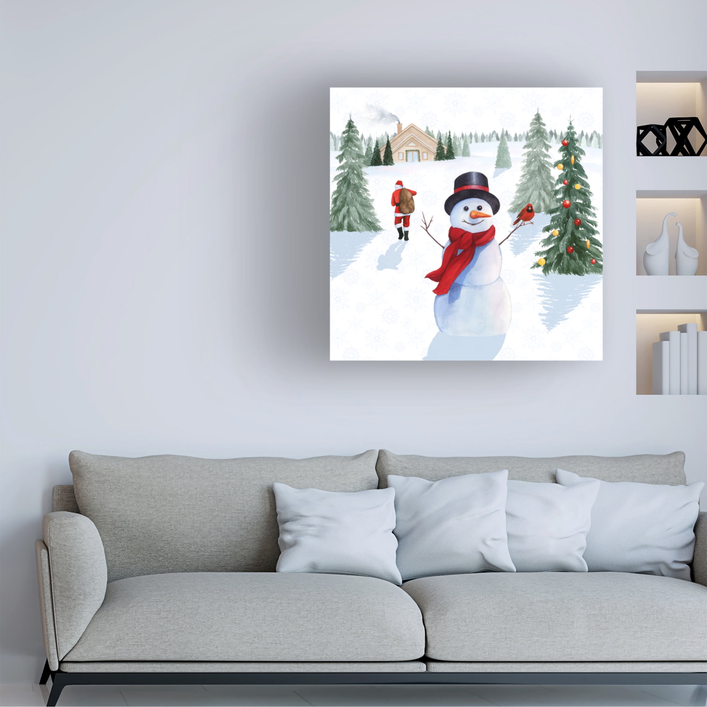 Grace Popp 'Santas Snowmen I' Canvas Art