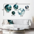 thumbnail image 4 of Designart "Turquoise-Tinted Geode Abstraction II" Abstract Marble Metal Wall Art Set of 5 Piece, 4 of 5