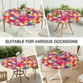 thumbnail image 7 of Graffiti Art Round Tablecloth with Elastic Hem - 100% Waterproof, Scratch-Resistant, and Easy to Clean (52 Inches), 7 of 7