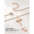 thumbnail image 3 of U7 Christian Cross Necklace for Women Rose Gold Plated Cross Pendant Necklace Religious Faith Jewelry Gift for Mom Daughter Wife, Baptism Communion,Size L, 3 of 7