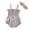 Light Grey, variant on Elippeo Baby Girls 2Pcs Summer Outfits 3 6 12 18 Months Sleeveless Frill Smocked Strap Romper with Headband Set