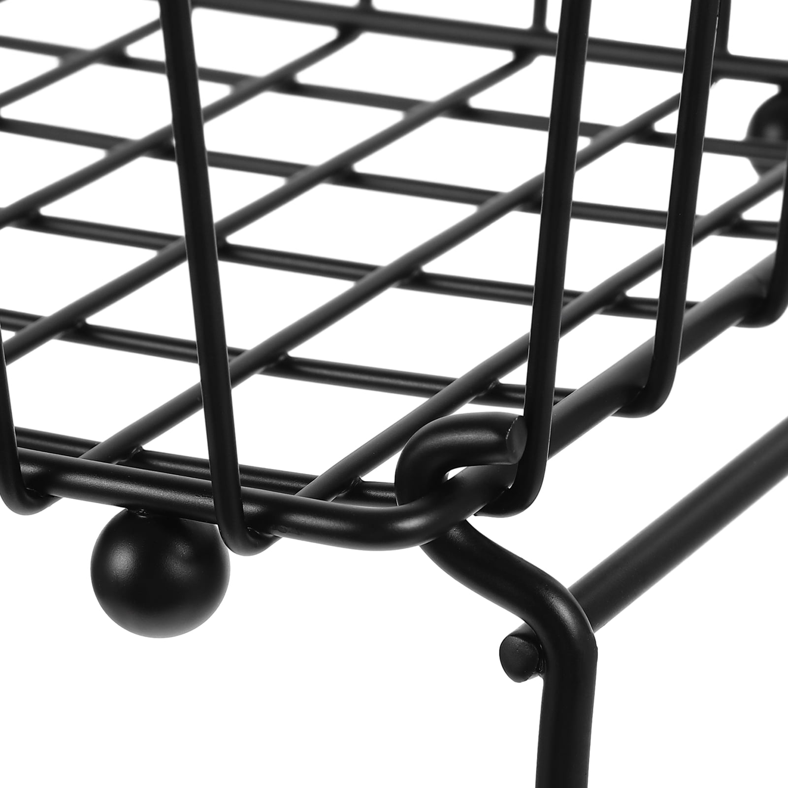 SWETRACE 1Pcs Kitchen Storage Basket Black Wire Fruit Organizer 30.00X19.00X10.00cm