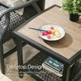 thumbnail image 6 of Iwicker Patio Wicker Square Side Table, 2-Tier Storage Shelf End Table for Outdoor, Brown, 6 of 7