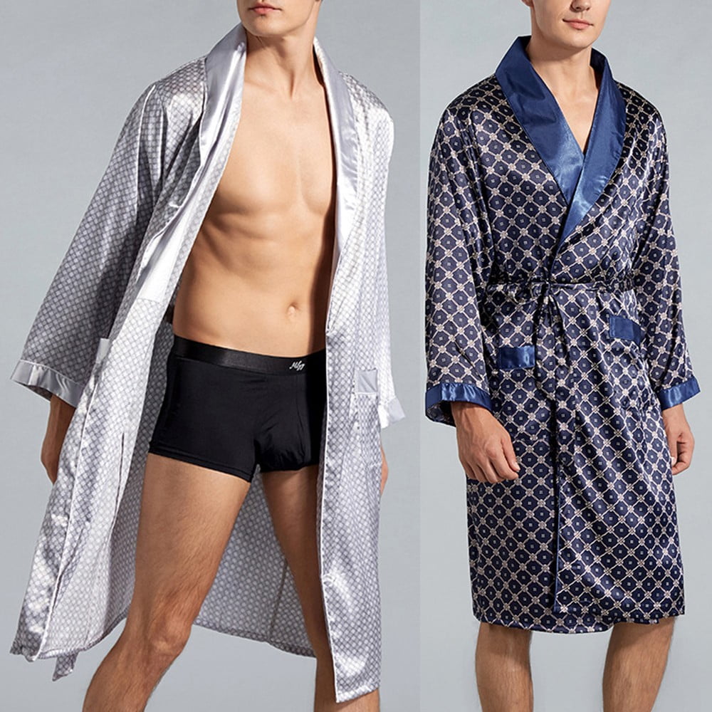 Peignoir Homme En Satin Léger - Kimono Ample, Doux Et élégant, Pour La Maison Ou L'hôtel - 3