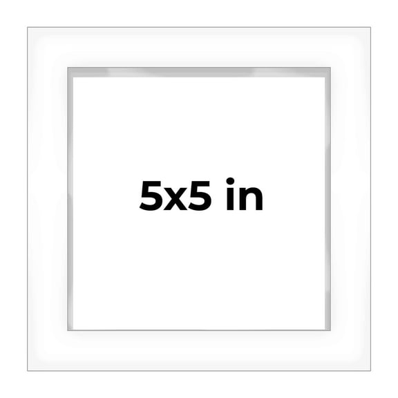 5x5 White Shadowbox Frame - Interior Size 5x5 by 1 Inches - Made to Display Items Up To 1 Inches Deep