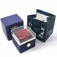 thumbnail image 2 of Meiiso Rotating Rose Necklace Ring Jewelry Box Navy Blue Clearance Sale! Timeless Rose Box Box Jewelry Box Inside Can Any Jewelry For Moms Wives Valentines Birthdays And Anniversaries, 2 of 7