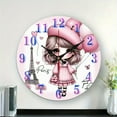 thumbnail image 2 of 10 inch Wall Clock, Paris, Eiffel Tower, Hearts Print, Wall art Decor Silent Mechanical Movement - Great for Living Room, Kitchen, Dorm Decoration and Daily Practical Gift, 2 of 6