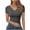 Gray, variant on QUNYINEY Pullover Tee Shirts Womens Solid Casual Short Sleeve V Neck Tops Slim Womens Summer Tops