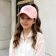 thumbnail image 4 of Mceream Baseball Cap for Girls Lightweight Cute Print Sun Protection Hat Sun Cap Adjustable Summer Breathable Visor Cap Hiking Travel 2-10 Years, 4 of 5