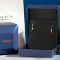 thumbnail image 5 of Gem Stone King 14K Yellow Gold Red Rhodolite Garnet and Lab Grown Diamond Earrings for Women | 1.93 Cttw | Gemstone January Birthstone | Oval 7X5MM, 5 of 6