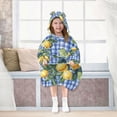 thumbnail image 7 of FORMRS Wearable Blanket Hoodie with Sleeves for Kids Cozy Flannel Sweatshirt, Green Lemon Plaid, 7 of 7