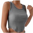 thumbnail image 4 of Njoeus Womens Crew Neck Crop Tank Top Summer Basic Ribbed Knit Crop Tops Sleeveless Shirts Casual Blouses, 4 of 9