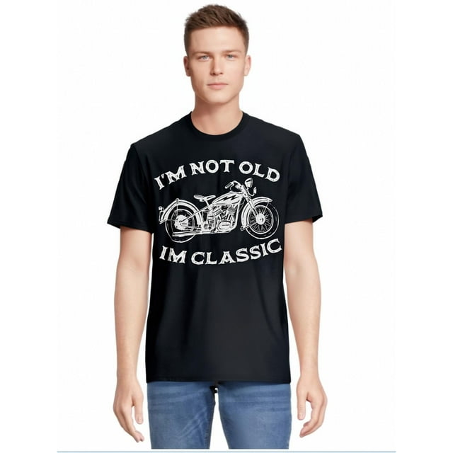 No soy viejo, soy clásico, divertido, gráfico de motocicleta, camiseta de motociclista para hombres, adultos, hombres, mujeres, adolescentes, jóvenes.
