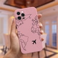 thumbnail image 1 of Funda de silicona de viaje con mapa del mundo de aviones populares de lujo para iPhone 11 12 13 14 Pro Max 13Mini 13ProMax Cute Candy Matte Soft Cover Deng Xun unisex, 1 of 2
