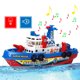 thumbnail image 2 of Niños creativos Barco de fuego eléctrico Música Sonido Modelo de luz Juguetes de rociado de agua JShteea El nuevo, 2 of 9