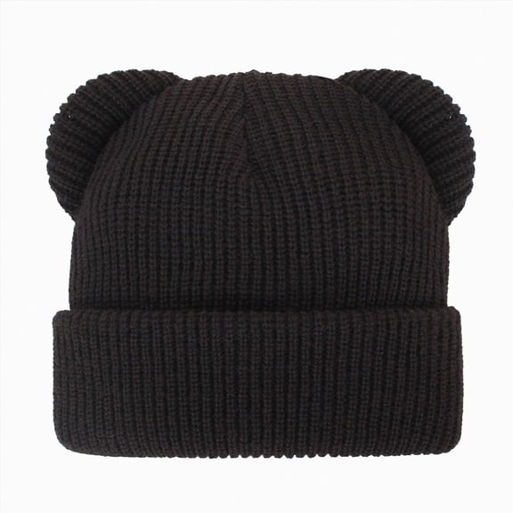 WUANDIXFA Beanies for Toddler Boys Beanie Hat Warm Snow Cute Skull Cap Soft Ski Cold Weather Cap for Boys Girls,Black,3-8 Years