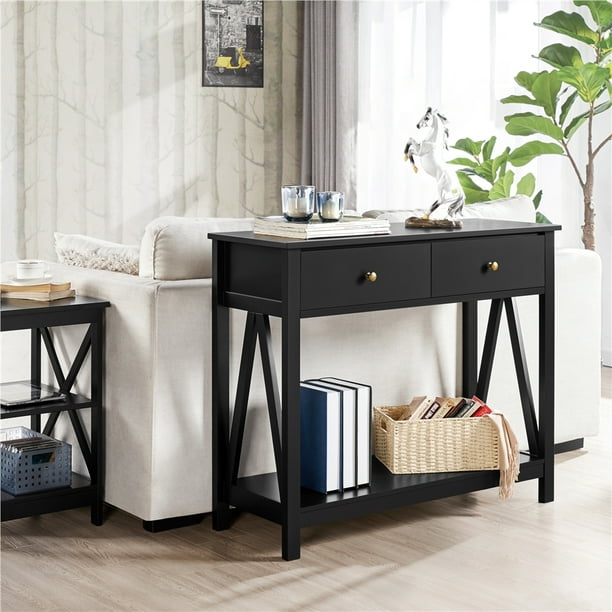 Topeakmart Wooden Console Table Sofa Side Table Entryway Table with