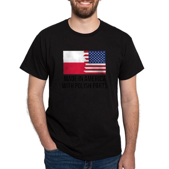 CafePress - Made In America With Polish Parts T Shirt - Men's Classic Graphic Cotton T-Shirt