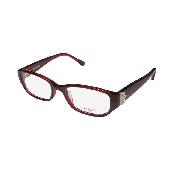 NEW VERA WANG LUXE MARINDA WOMENS/LADIES OVAL FULL-RIM RUBY FRAME DEMO LENSES 48-17-130 EYEGLASSES/EYEWEAR