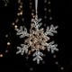 thumbnail image 1 of Adorno navideño de copo de nieve de acrílico transparente | Colgante con purpurina para árbol y decoración del hogar | Disponible en 3 tamaños (10,9 cm, 15,8 cm y 18,2 cm) | Incluye 1 adorno, 1 of 6