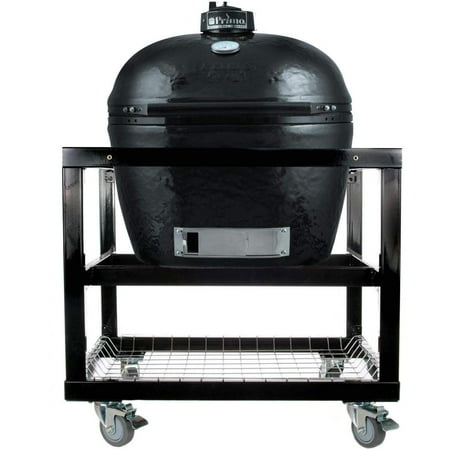 Primo Oval XL 400 Ceramic Smoker Grill On Cart without Side