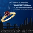 thumbnail image 2 of Gem Stone King 10K Two Tone Gold Red Rhodolite Garnet and Lab Grown Diamond Engagement Ring for Women | 1.18 Cttw | Round 6MM | Gemstone January Birthstone | Size 7, 2 of 6