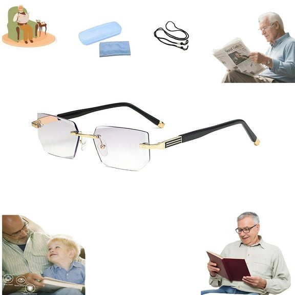 Mag Vision Glasses, 2025 New Intelligent Zoom Anti Blue Light Presbyopia Glass,Anti-Glare Protection Presbyopia Glasses, Multi-focus Reading Glasses for Men and Women