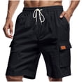 thumbnail image 2 of pstuiky Pantalones cortos para hombre, Pantalones cortos cargo de verano para hombre con cordón en la cintura, bolsillos grandes, pantalones deportivos informales Pantalones cortos de entrenamiento, 2 of 9