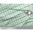 thumbnail image 3 of Soimoi Green Japan Crepe Satin Fabric Diagonal Check Fabric Prints By Yard 44 Inch Wide, 3 of 3
