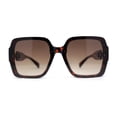 thumbnail image 2 of Womens Mod Rimless Jewel Chain Arm Oversize Rectangle Sunglasses Tortoise Brown, 2 of 4