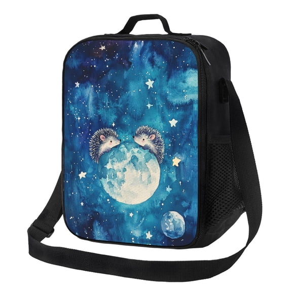 Hedgehog Lunch Bag Reusable Lunch Box Insulated Tote Bag with Adjustable Shoulder Strap