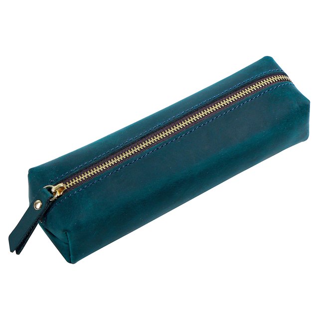 Blue Estuche para lápices, bolso de viaje de cuero para bolígrafo de Gel, regalo de fiesta
