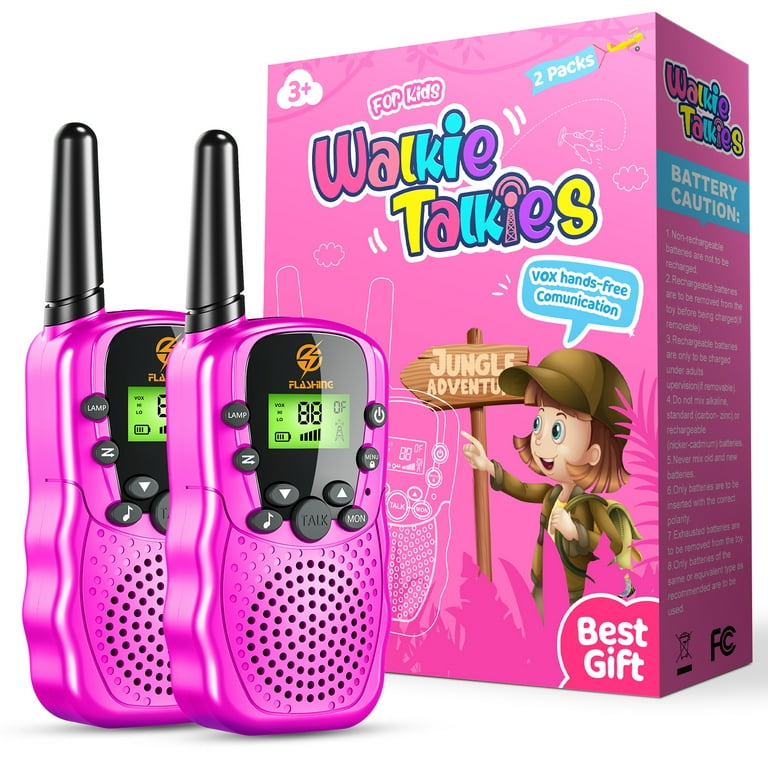 Walkie Talkies for Kid, 2 Way Radio, 3 KM Long Range Toy for Boy Girl 3-15  Years Old, Christmas Gifts for Girls-2 Pack 