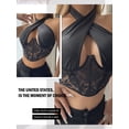 thumbnail image 6 of QAFOPEH Women Lace Up Halter Neck See Through Mesh Open Back Corset, 6 of 7