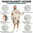 thumbnail image 5 of Wearable Oversized Blanket,Beige Christmas Santa Pattern Wearable Blanket Hoodie for Adults,Cozy Hooded Blankets with Super Pockets,Super Warm Fuzzy Pullover for Women & Men, 5 of 6