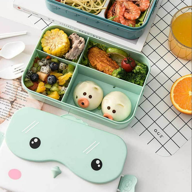 Four Grid Cute Bento Lunch Box，Lunch Box for Kids，Durable BPA