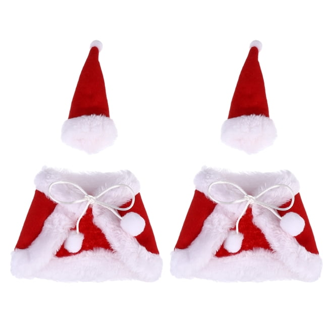 MasteelfCA 4pcs Christmas Creative Plush Wine Bottle Cover Set Christmas Decor (Red)