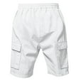 thumbnail image 6 of Fanxing Mens Cotton Linen Shorts Summer Drawstring Casual Cargo Shorts Loose Fit Athletic Short Pants with Pocket White,XXXL, 6 of 8