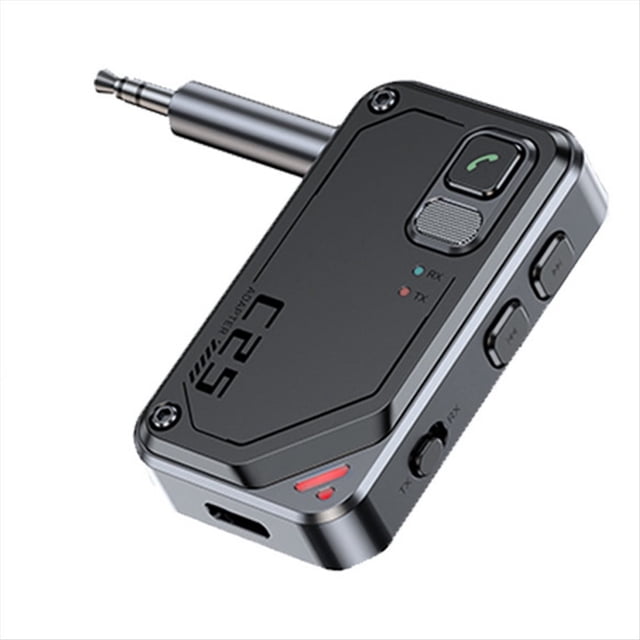 Adaptador de Transmisor y Receptor de Avión Bluetooth 5.3, Reproductor de MP3 AUX de 3,5 Mm, Adaptador de Audio HIFI para TV, Altavoz para el Hogar y el Coche