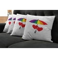 thumbnail image 2 of Ambesonne Rainbow Throw Pillow Cover 4 Pack, Hearts Umbrella Love, 24", Multicolor, 2 of 6
