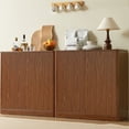 thumbnail image 2 of Hommoo 31.5" Modern Wooden Wavy Buffet Sideboard Accent Storage Cabinet, Curved Contour Design Sideboard Buffet Cabinet,Walnut, 2 of 7