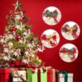 thumbnail image 2 of 6 PCS Christmas Bows  Christmas Burlap Bows with Little Bell  Mini Ribbon Bowknot Ornament for Christmas Tree Crafts Home Decoration(Multiple Colors 3.54*3.3Inch), 2 of 7
