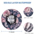 thumbnail image 3 of Shower Caps,Pioneer Flower Floral Print Pattern Waterproof Shower Cap for Women 4 Pieces,Double Reusable Hair Cover for Shower PEVA Elastic Stretch Hem, 3 of 7