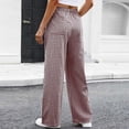 thumbnail image 5 of Blmnix Plaid Pants Pants for Women Trendy Petite Pants Palazzo Jeans Flare-Leg Long High Brown Warm Pants for Women,L, 5 of 7