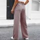 thumbnail image 4 of Pantalones de Mujer Pantalones Casuales Cordón de Cintura Larga con Bolsillo, Poliéster Todas las Estaciones de Ocio, 4 of 7