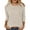 A68 Beige, variant on Xdegoge 3/4 Sleeve Tops for Women Crew Neck Ribbed Knit Sweater Fashion Pullover Shirts Cozy Fall Winter Clothes