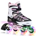 thumbnail image 1 of 2PM Sports Cytia Patins en Ligne Roses pour Filles Réglables et Lumineux avec Roues Lumineuses, Patins à Roulettes Clignotants Amusants pour Débutants pour Enfants (Rose, Grand - Jeunesse (3Y-6Y US)), 1 of 6